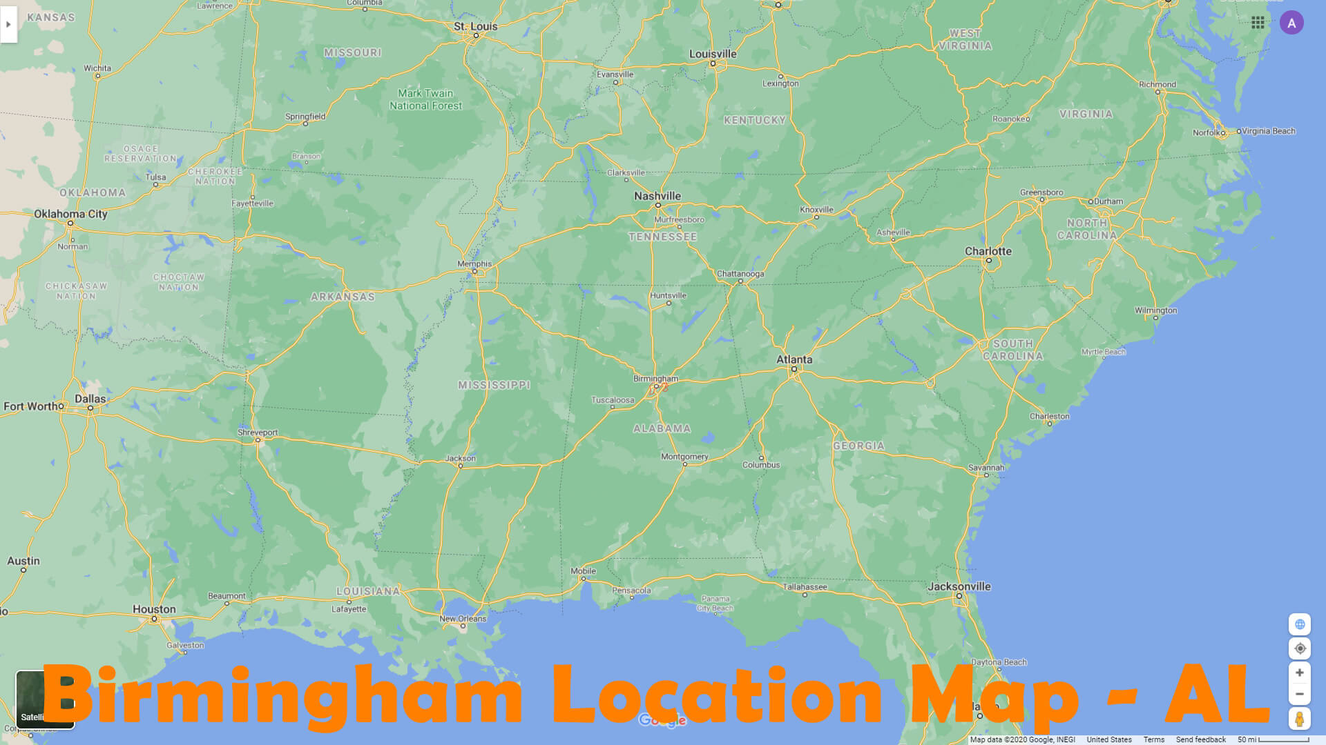 Birmingham Emplacement Carte   AL